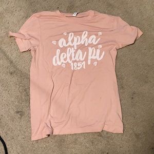 Pink alpha delta pie shirt